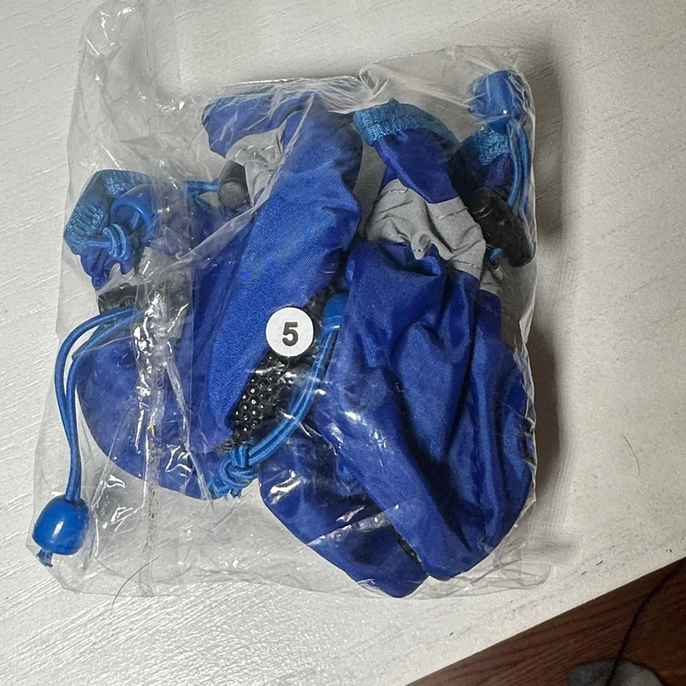 Blue Dog Booties with Adjustable Drawstrings